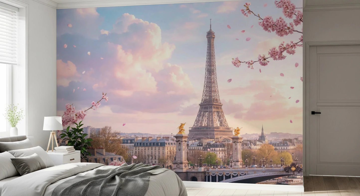 Parisian Sakura Wall Mural