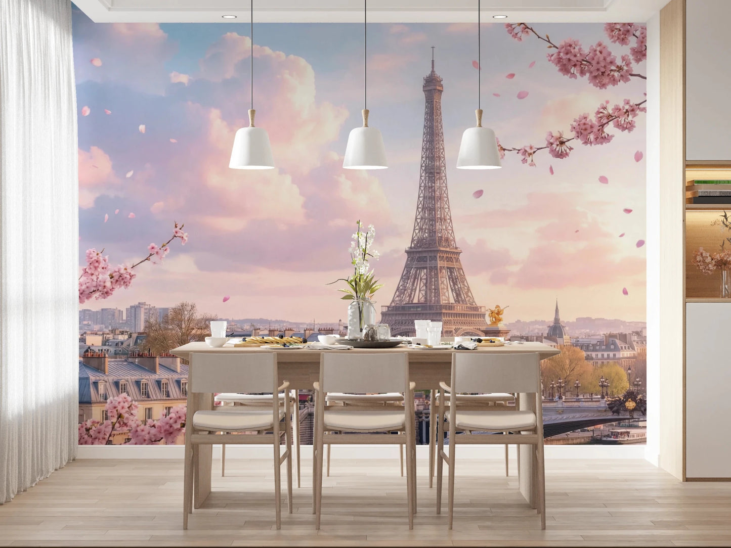 Parisian Sakura Wall Mural