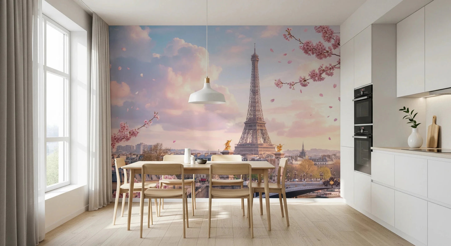 Parisian Sakura Wall Mural