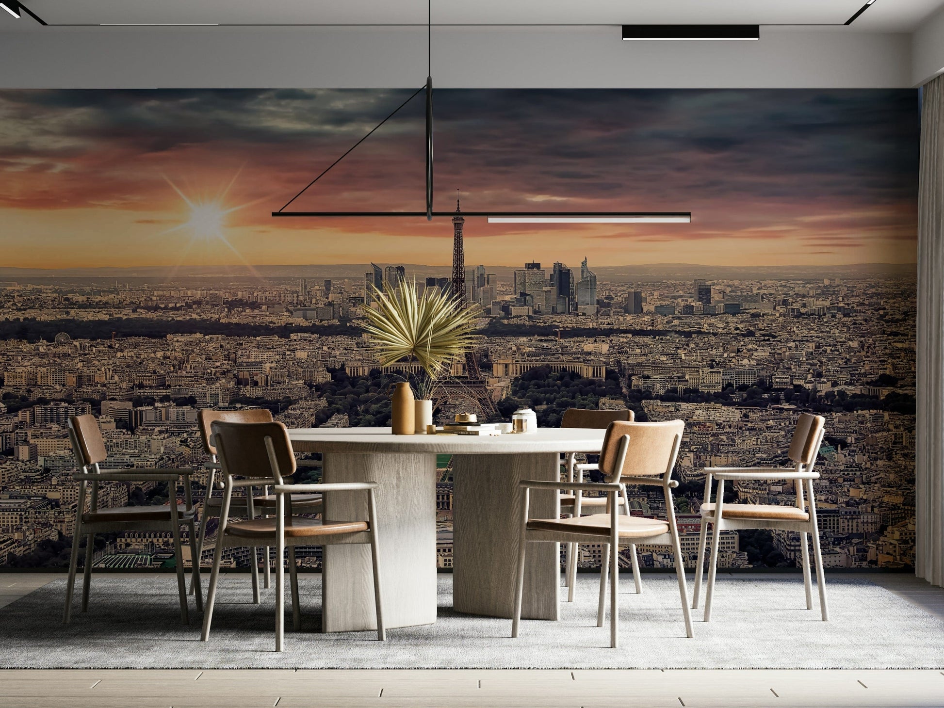 A graceful subtle pattern wall mural in soft, tranquil tones.

