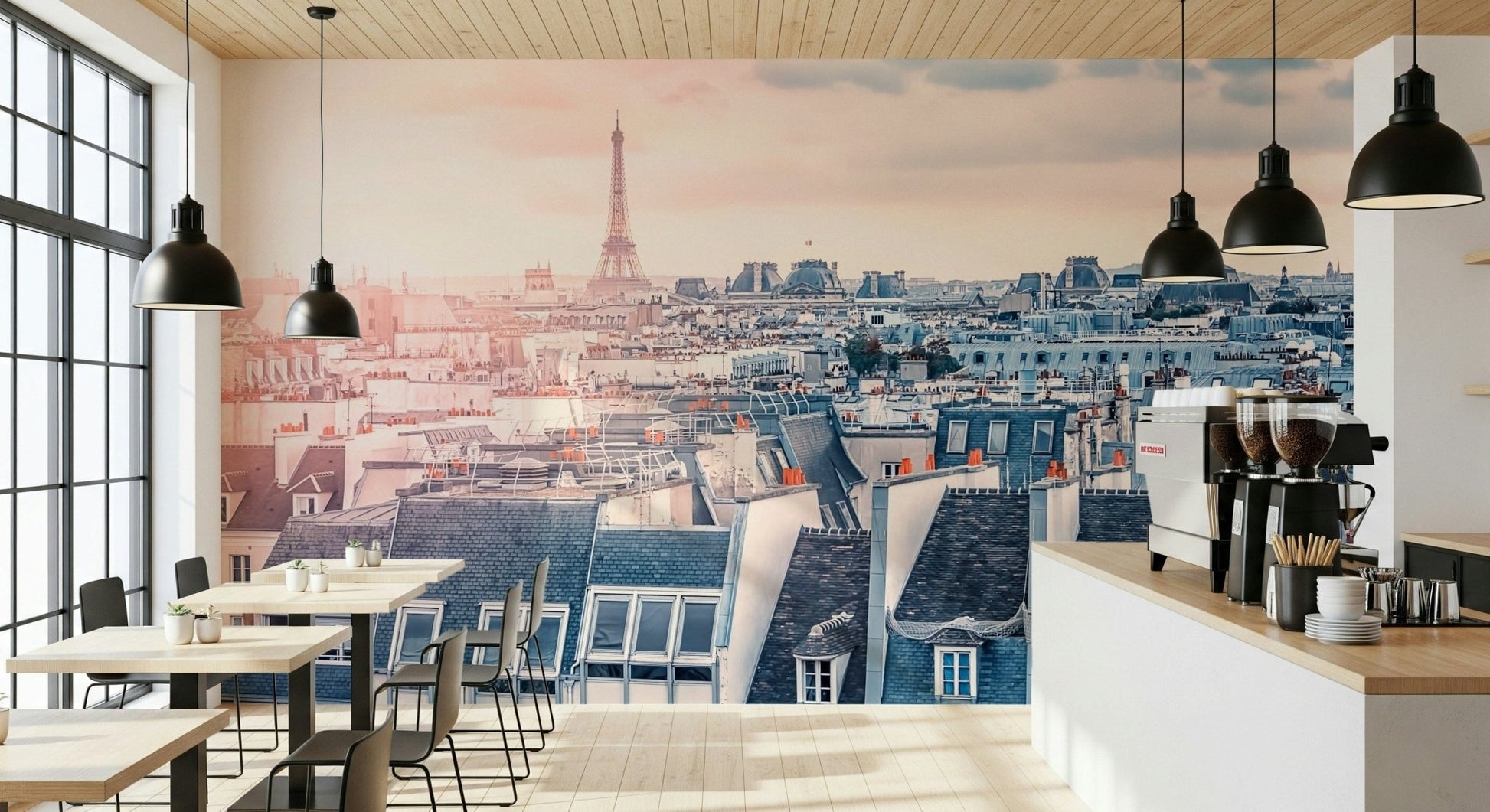 Gorgeous Parisian Sunrise wall mural romantic Paris decor