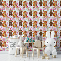 The wallpaper is used to create a feature wall in a children's room.