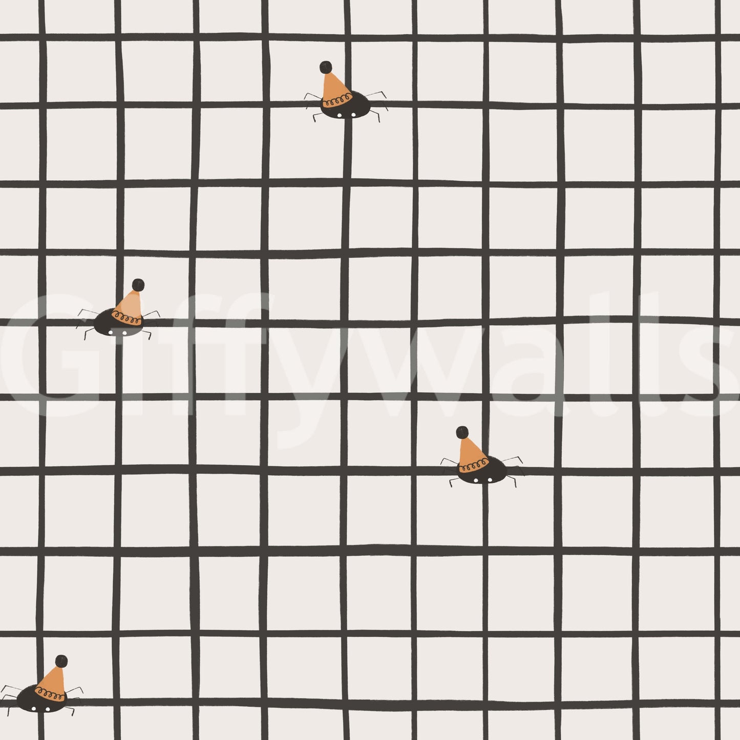 Vibrant insects in celebration arranged neatly on a soft grid pattern.