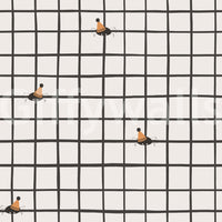 Vibrant insects in celebration arranged neatly on a soft grid pattern.