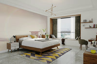 Serene pastel beach mural offering a dreamy room ambiance.

