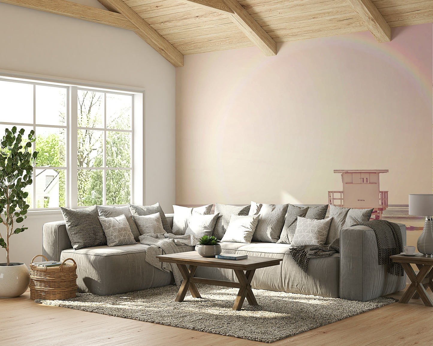 Pastel Beach Dream mural adding tranquility to your space.

