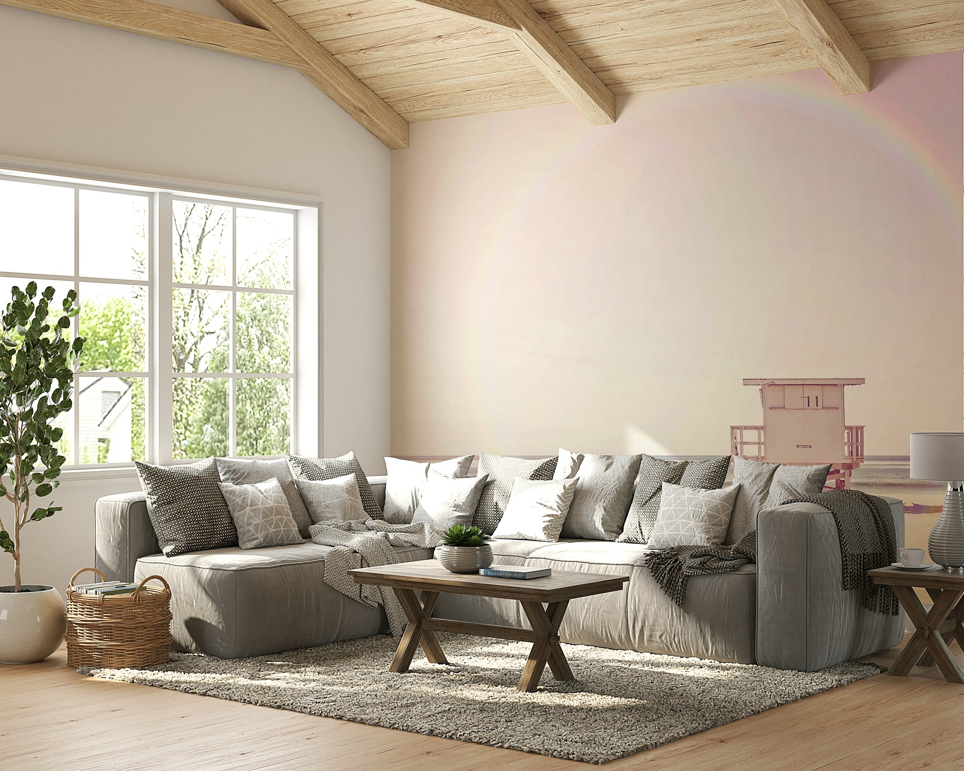 Pastel Beach Dream mural adding tranquility to your space.

