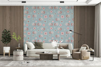 Colorful Bird and Bloom Pattern Wallpaper – Artistic pastel wallpaper with a whimsical garden of flowers and birds.