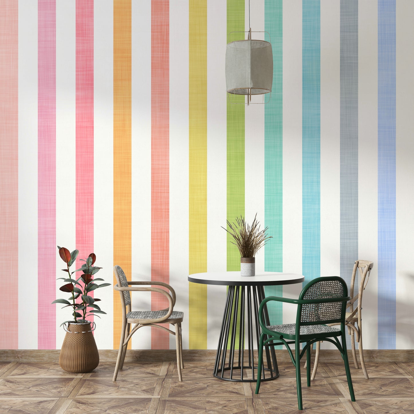 Pastel Breeze Vertical Stripes Wallpaper