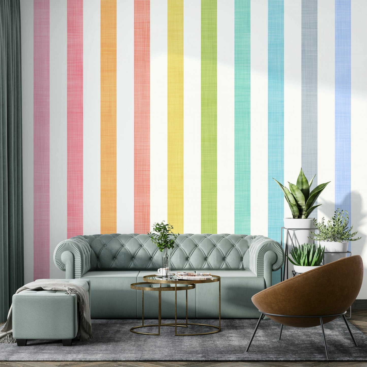 Pastel Breeze Vertical Stripes Wallpaper