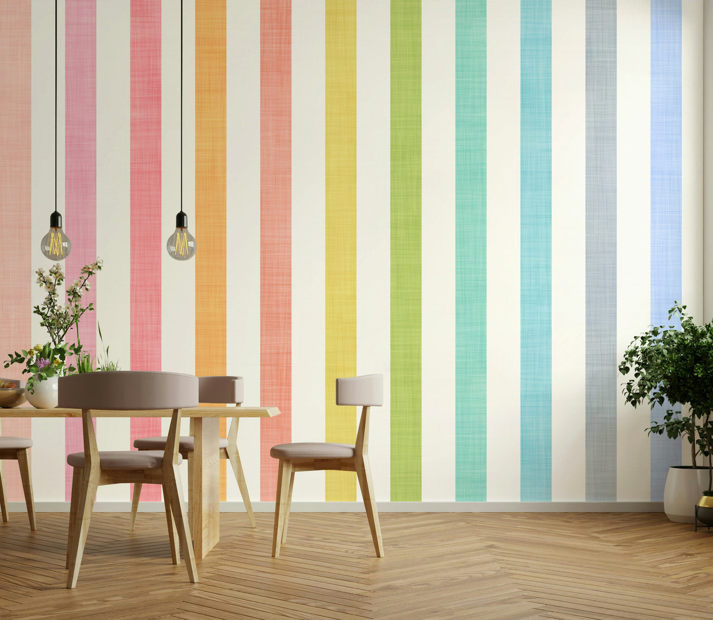 Pastel Breeze Vertical Stripes Wallpaper