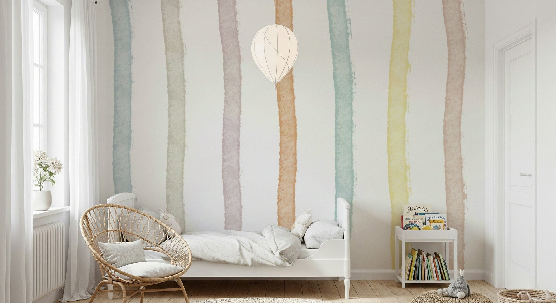 An artistic minimalist form mural for home decor.