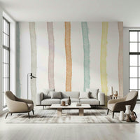 An artistic soft focus mural on minimalist wallpaper.