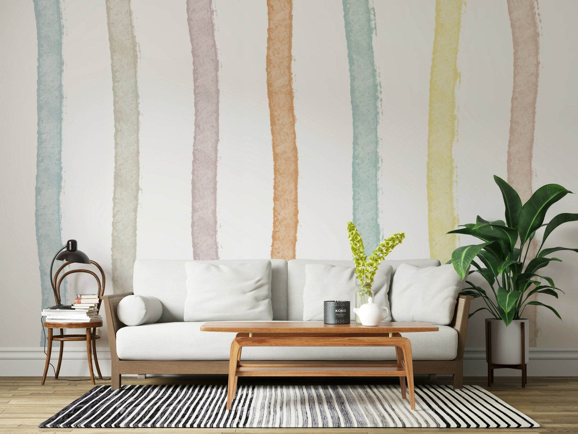 A serene abstract paint wall mural for your decor.