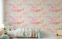 Dynamic colorful streak wall mural, Candy Pastel Strokes, modern graphic product.