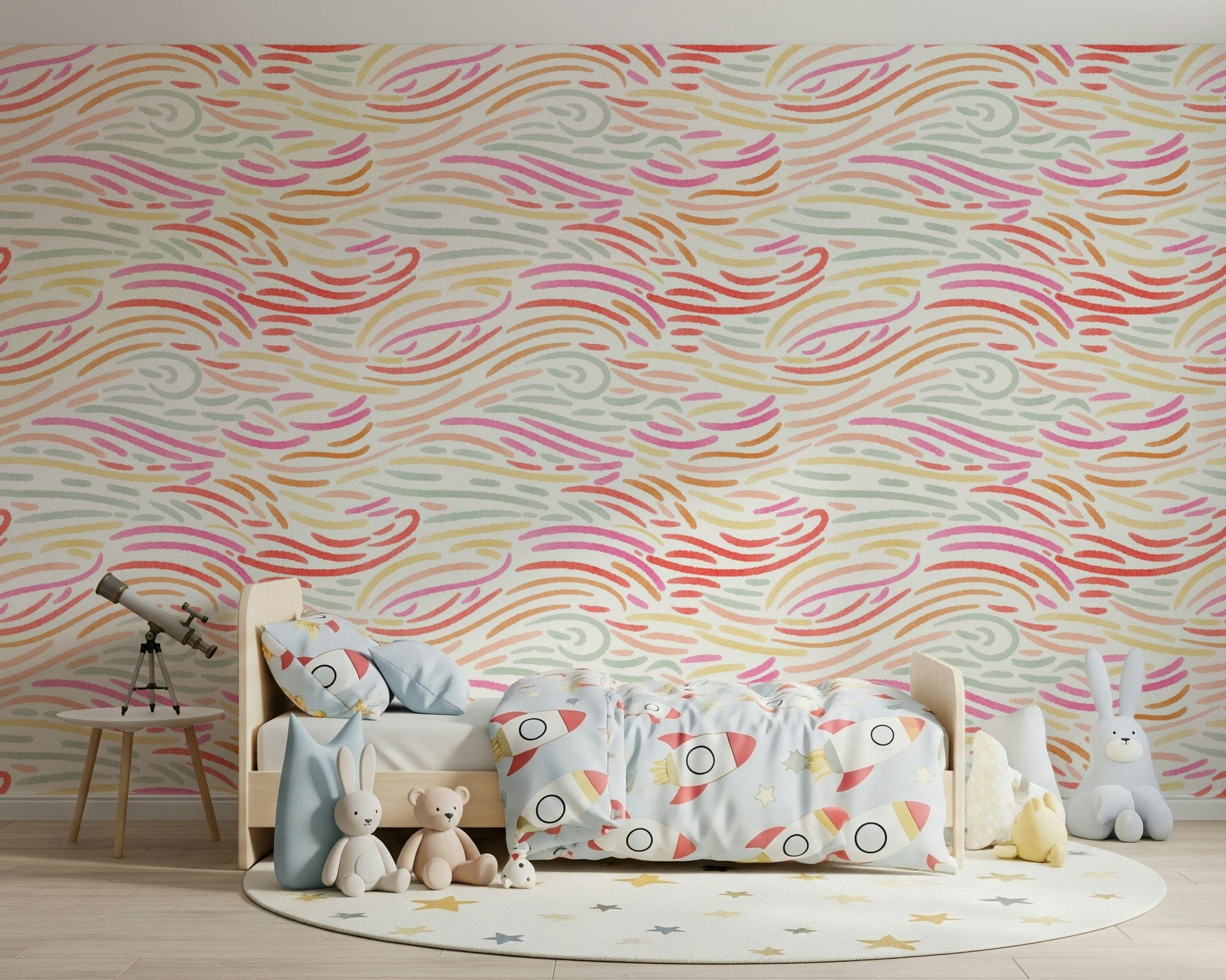 Vibrant abstract swirl wallpaper, energetic modern background, Candy Pastel Strokes.