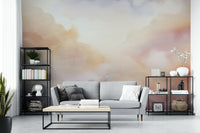 Ethereal cloud pattern for a relaxing bedroom wall decor style.