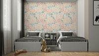 cute summer flowers wallpaper for a child's room

