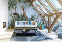 The design features various types of green foliage.

