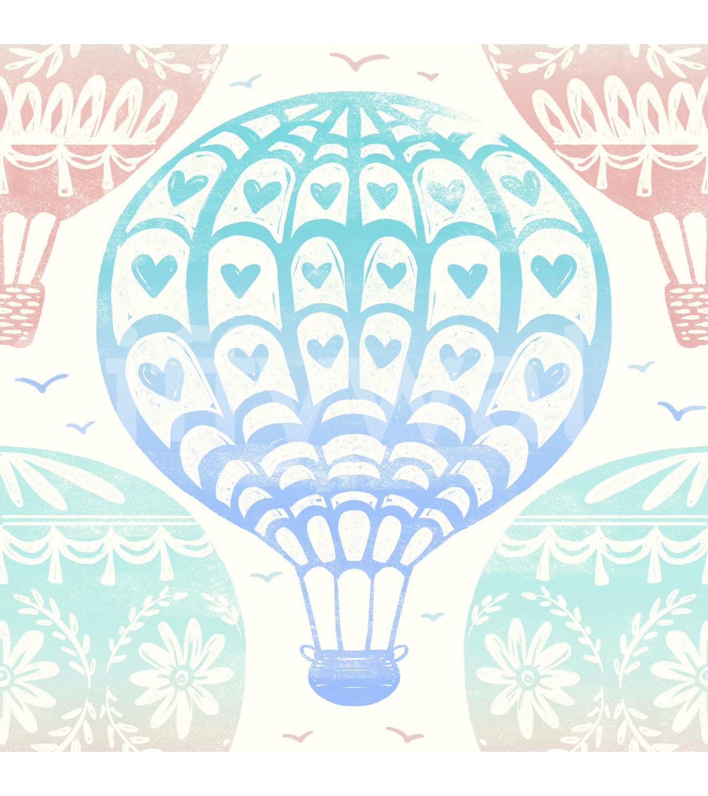 パステルパラダイス熱気球の壁紙⁠