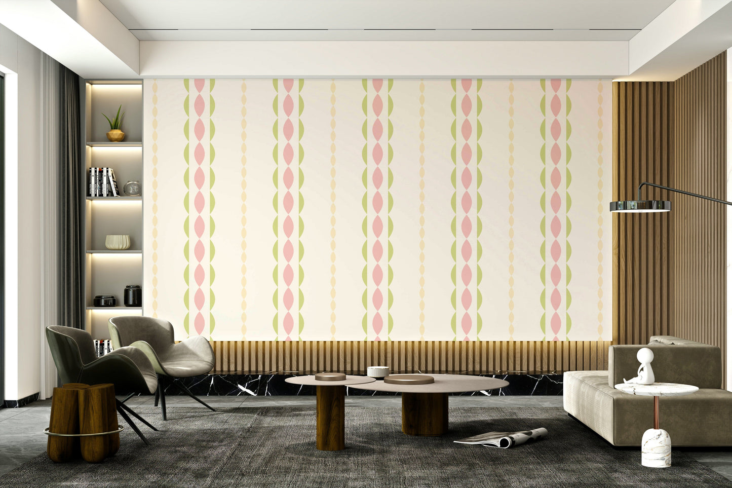 The style is a soft-focus illustration or a painterly design.



