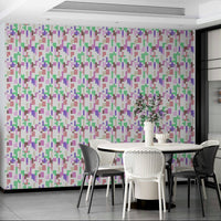 A graceful digital art wall mural in gentle tones.

