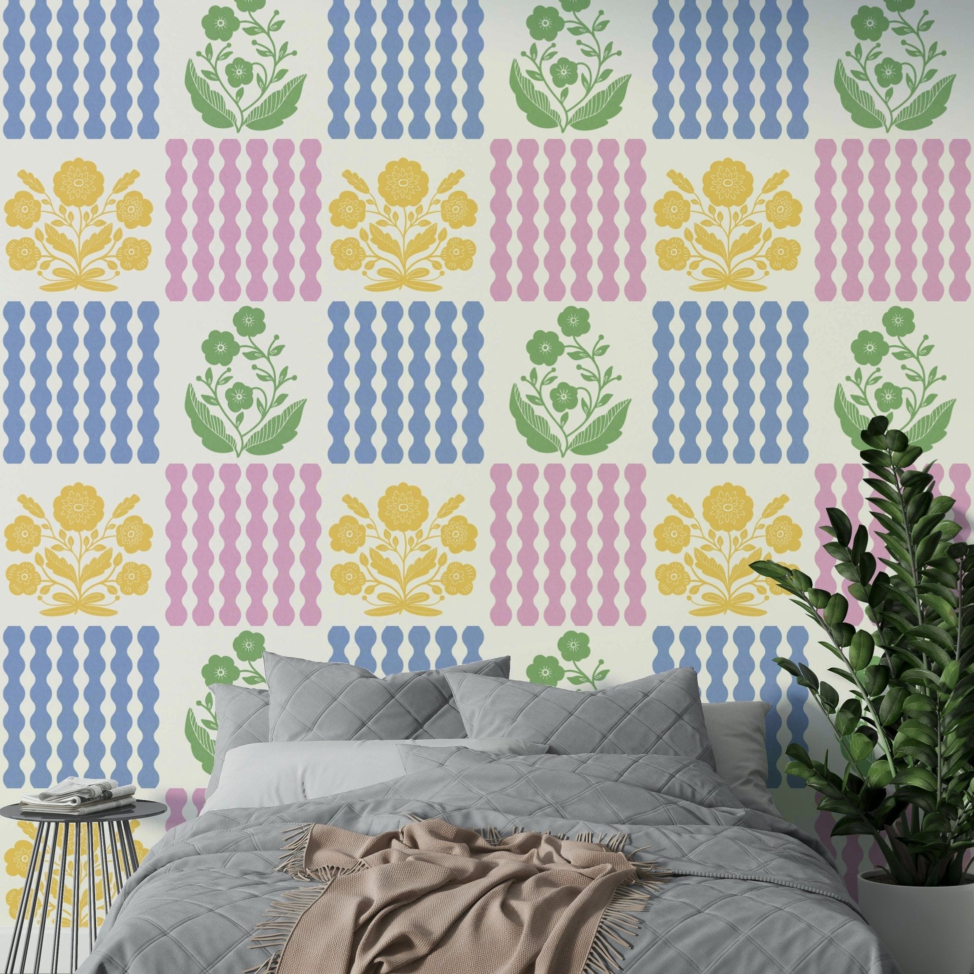 Pastel Pop Florals Wallpaper⁠