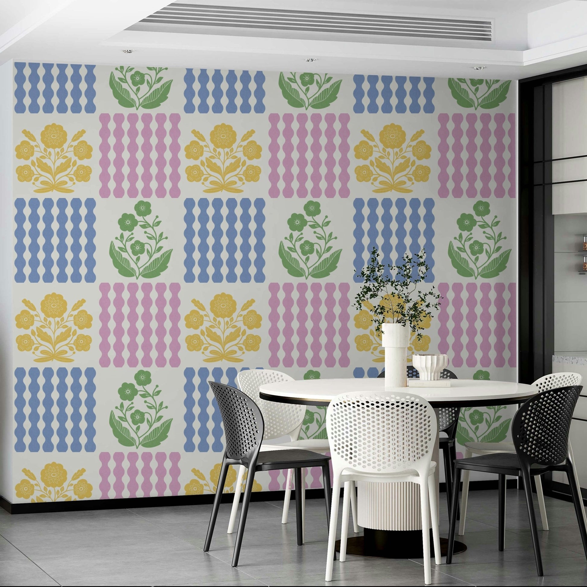 Pastel Pop Florals Wallpaper⁠