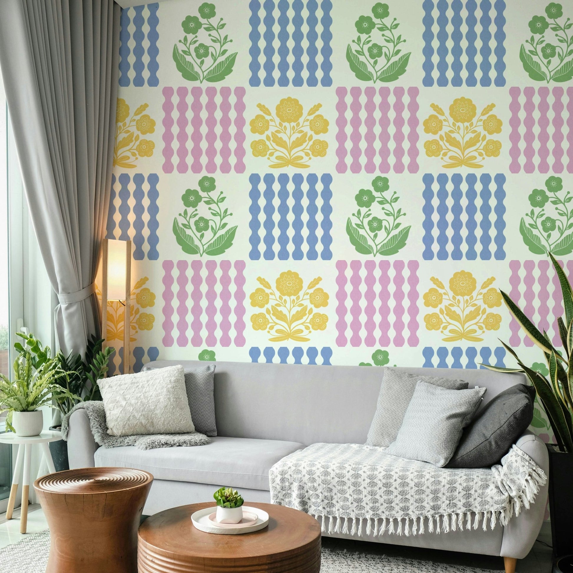 Pastel Pop Florals Wallpaper⁠