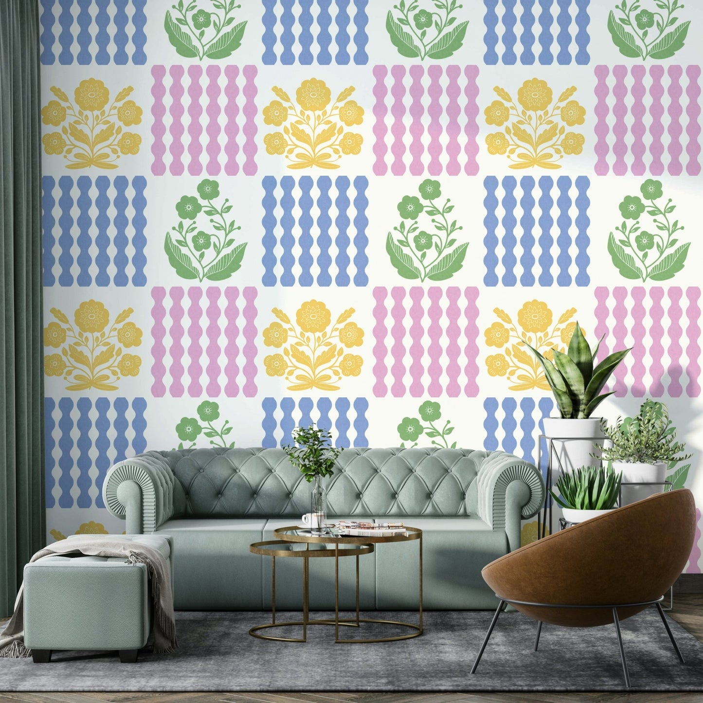Pastel Pop Florals Wallpaper⁠