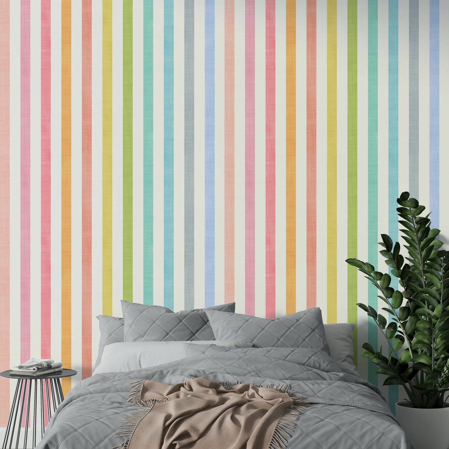 Pastel rainbow linen texture background