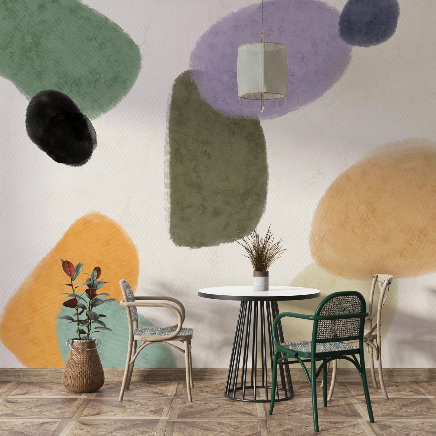 Calm tone wall mural wallpaper

