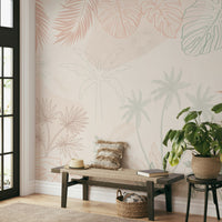 The composition is a wide, landscape view of a tropical scene.

