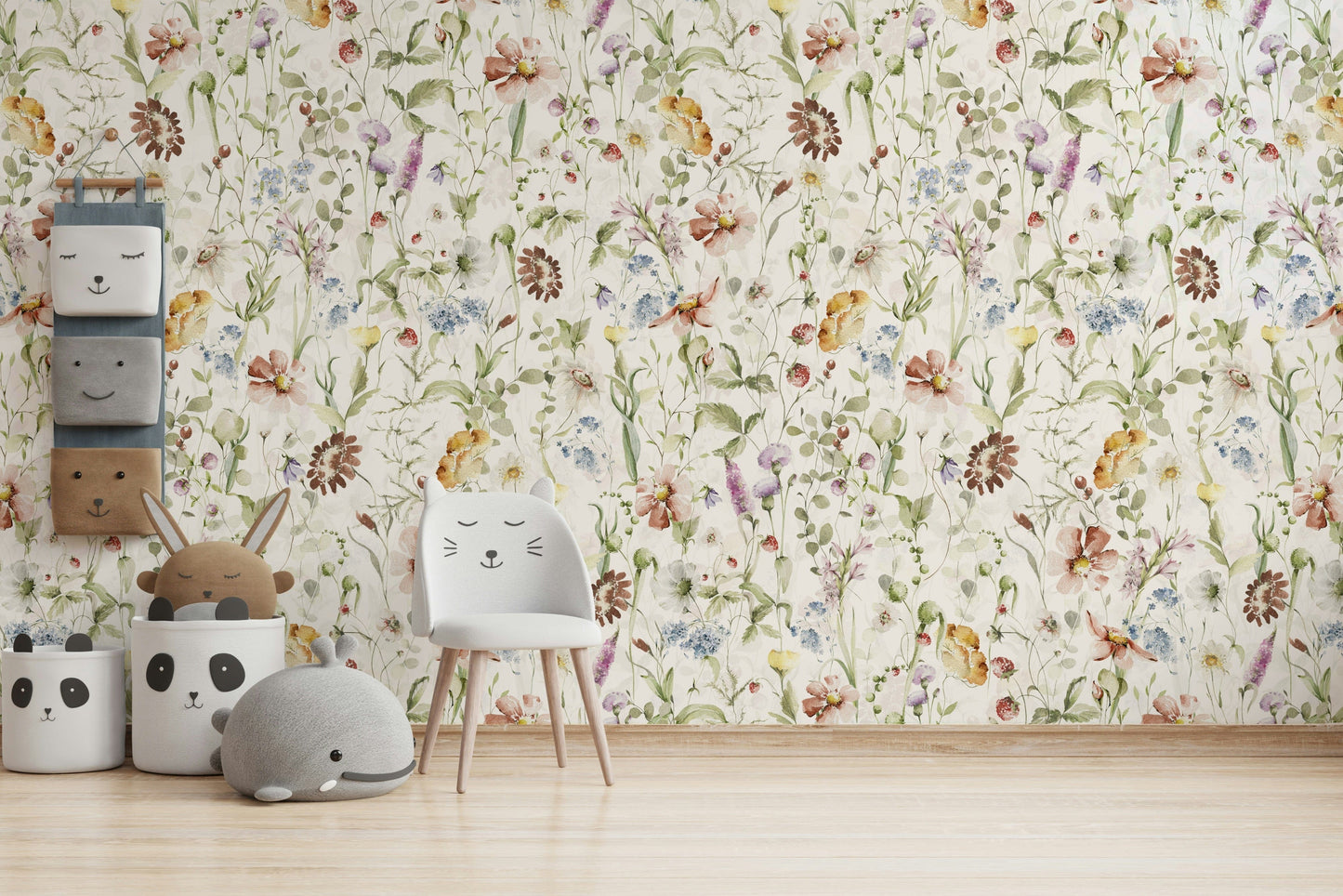 A watercolor print of a scenic meadow.

