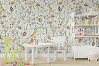 A wall covering with a whimsical and peaceful style.

