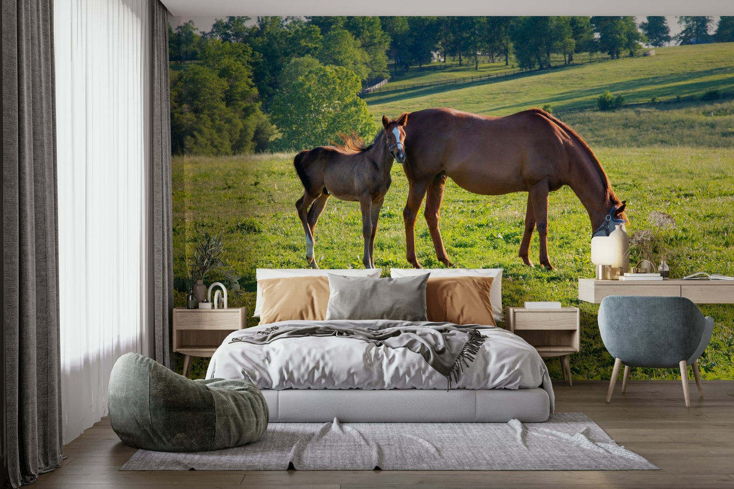 Pastoral Equine Duo Wall Mural
