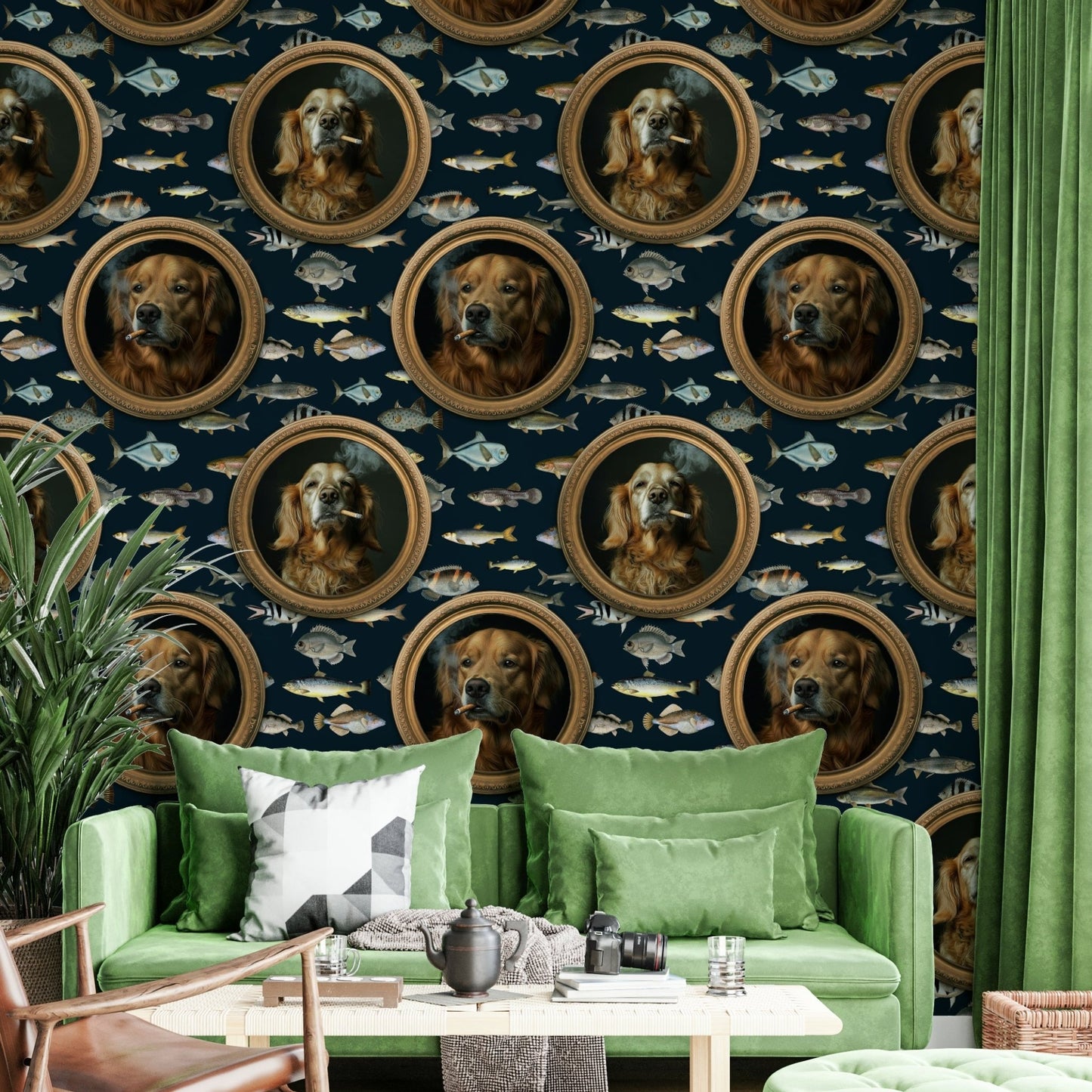 Wall mural with a fine art, painterly texture.

