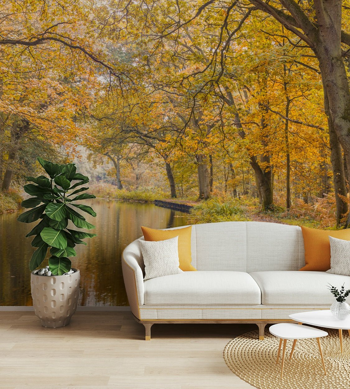 The colors are gentle and warm, with many shades of yellow, gold, and green.

