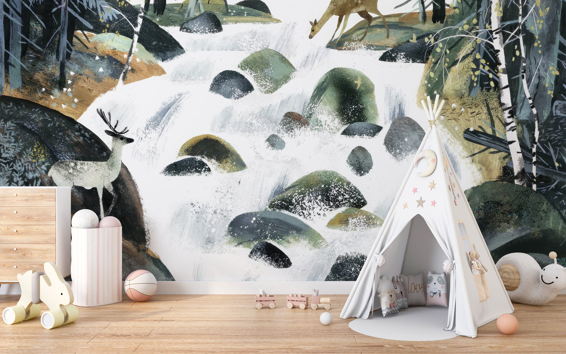 Wilderness Waterfall Wall Mural - Giffywalls