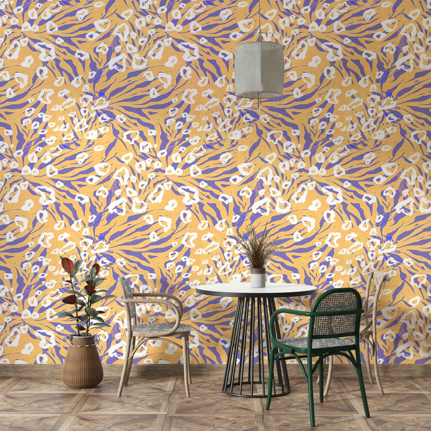 A beautiful wide-angle wall mural of a remix design.

