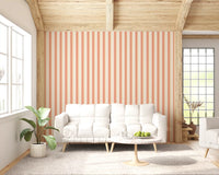 Peach & Cream Stripes Wallpaper with vertical soft orange bands.