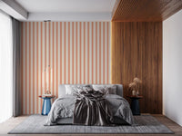 Durable Peach & Cream Stripes Wallpaper in light earthy colors.