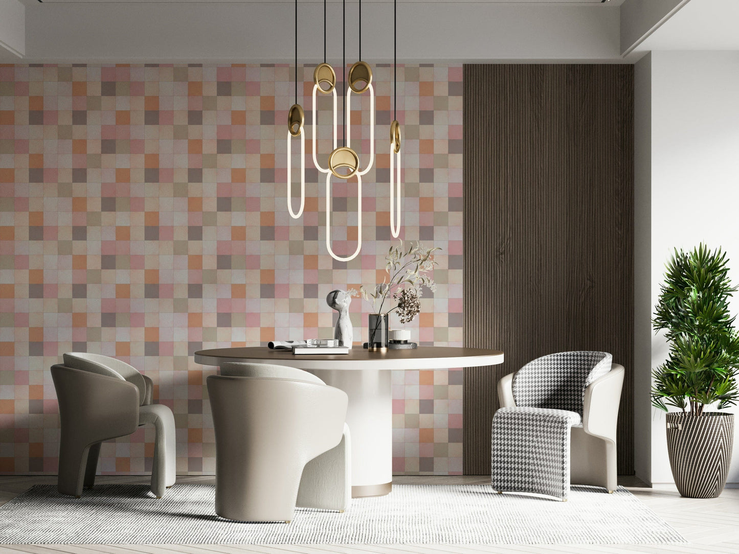 Soft Mosaic Tiles ‚Äì Peach Glow Wallpaper‚Å†