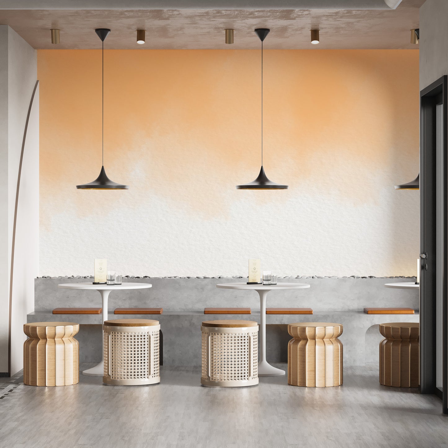 Peach Watercolor Wash Wall Mural - Giffywalls