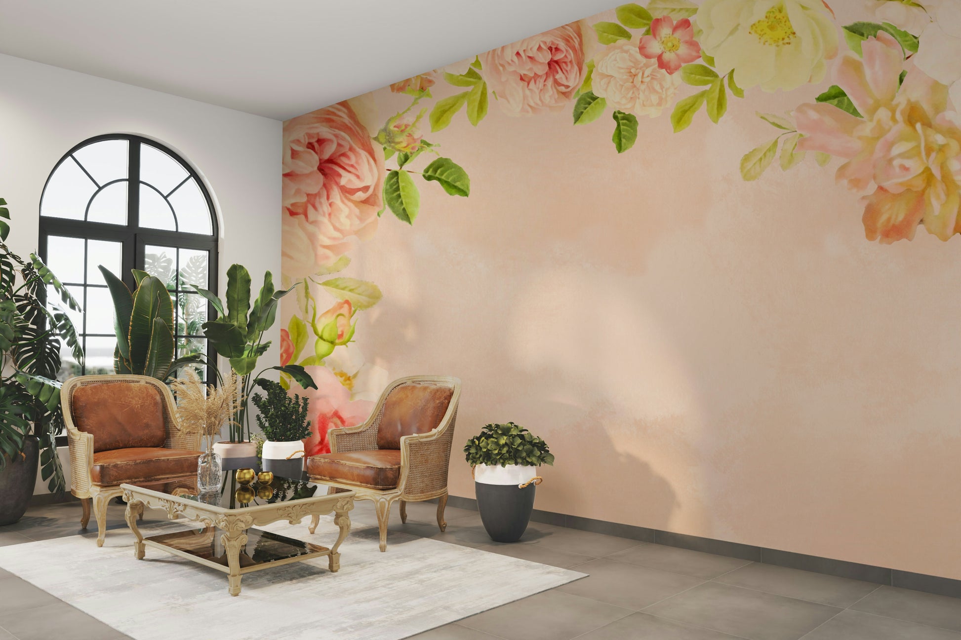 Bedroom rose wall mural


