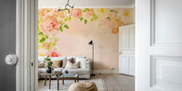 Peachy Keen Roses wall mural

