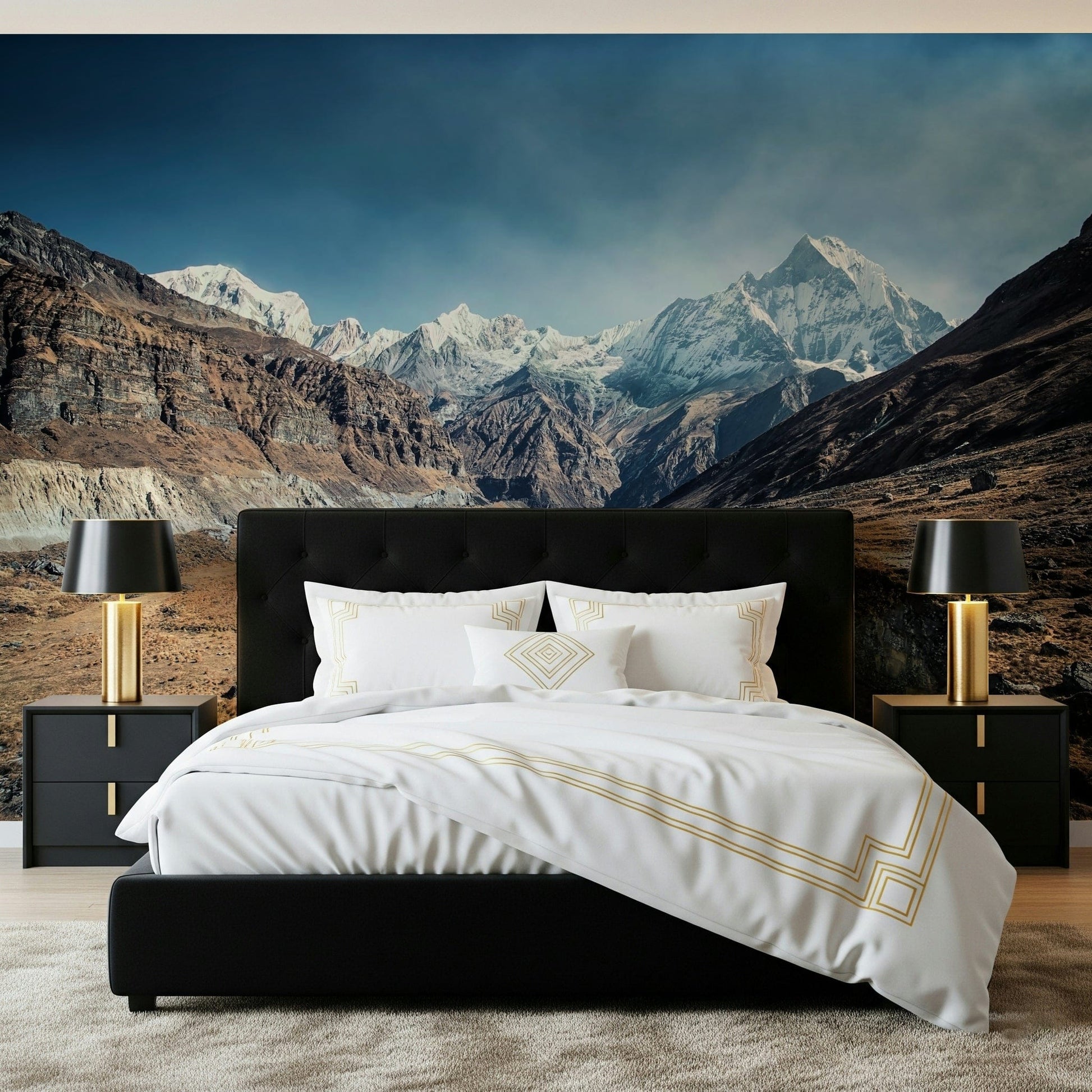 Peaks of Tranquility wallpaper wall mural snowy mountains vast valley