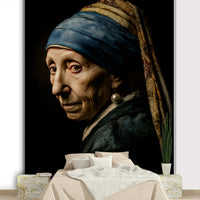 Iconic female portrait with modern color blocks

