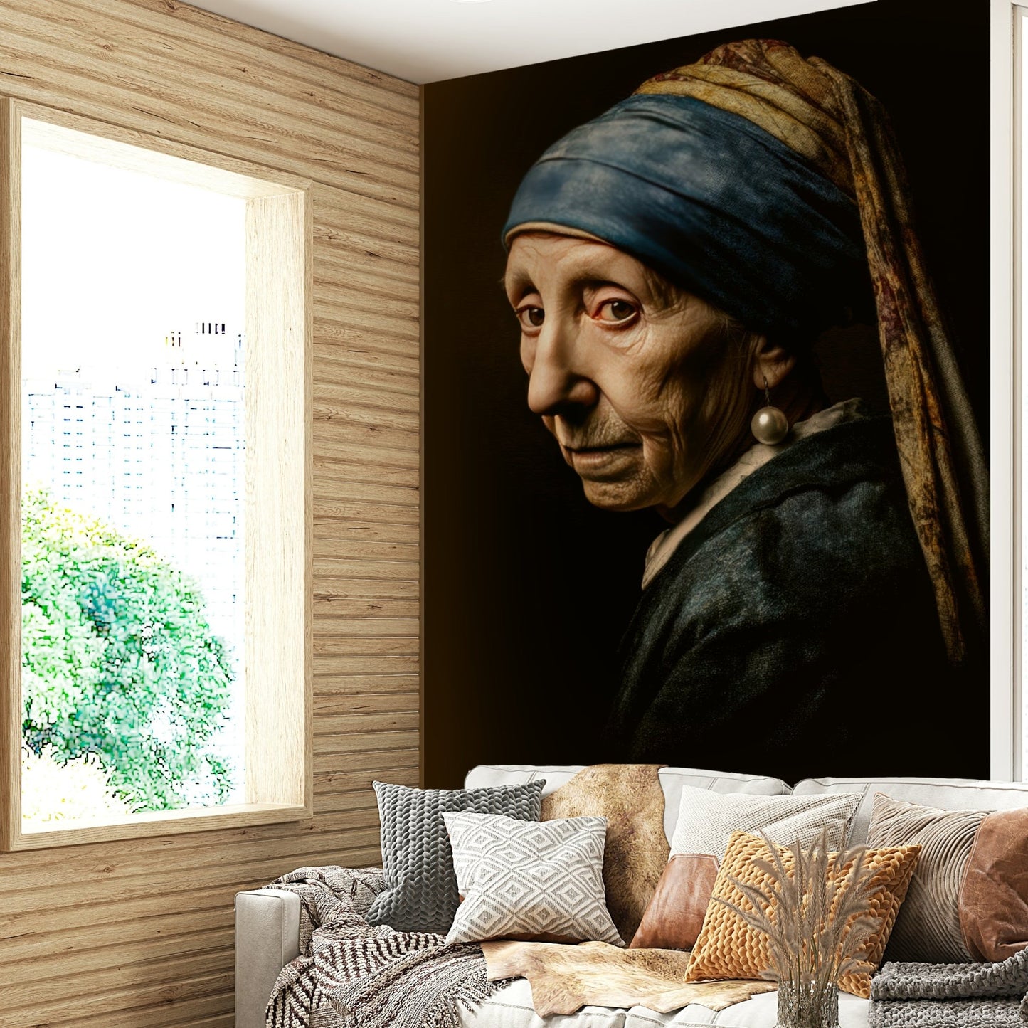 Artistic reinterpretation of a classic icon in mural form

