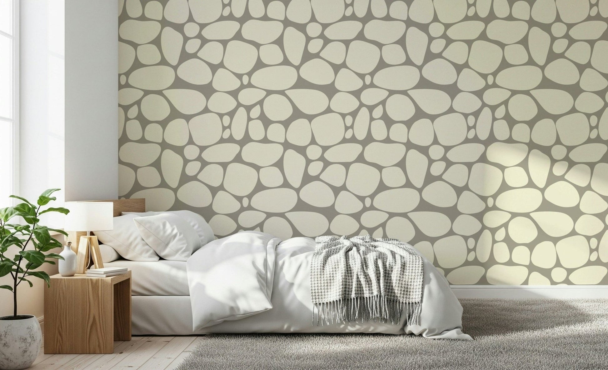 Earthy tone wallpaper with rounded shapes